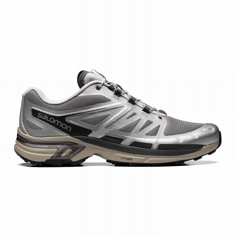 Salomon Singapore Mens Trail Running Shoes - XT-WINGS 2 Silver/Grey | 32574-VMKN